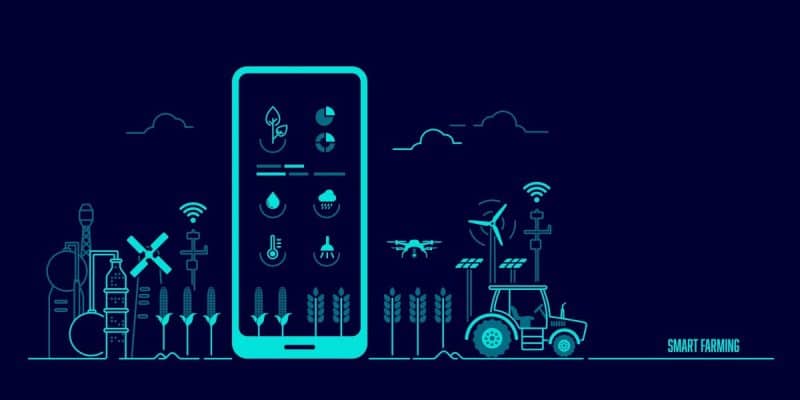 Concept,of,smart,farming,or,agritech,,graphic,of,mobile,phone